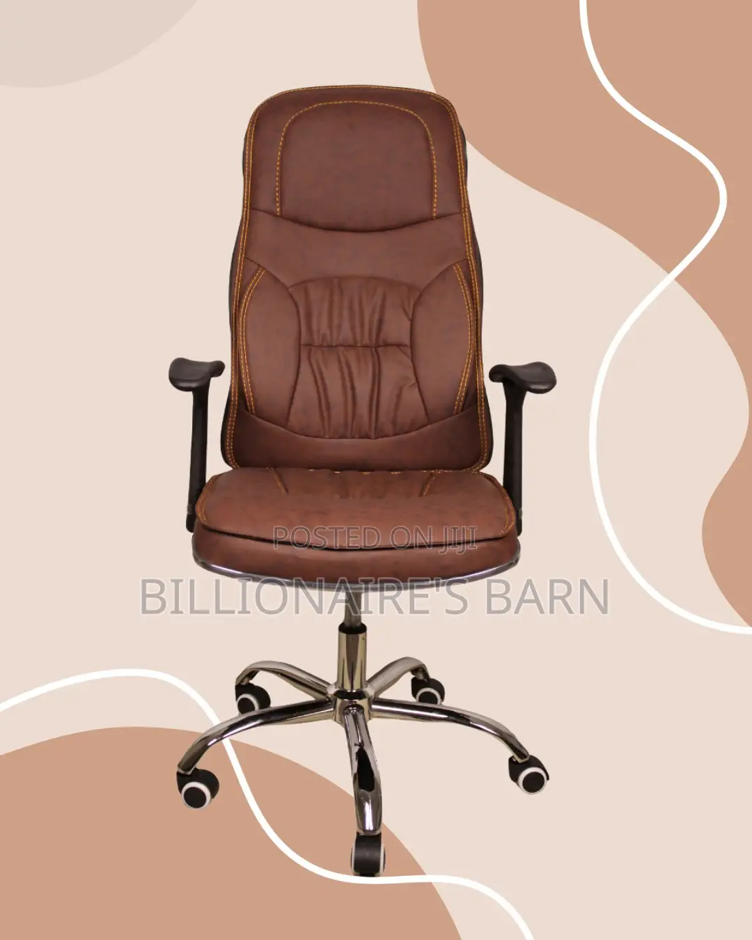 Breathable Ergonomic Executive Leather Chair — Great for Study or Work