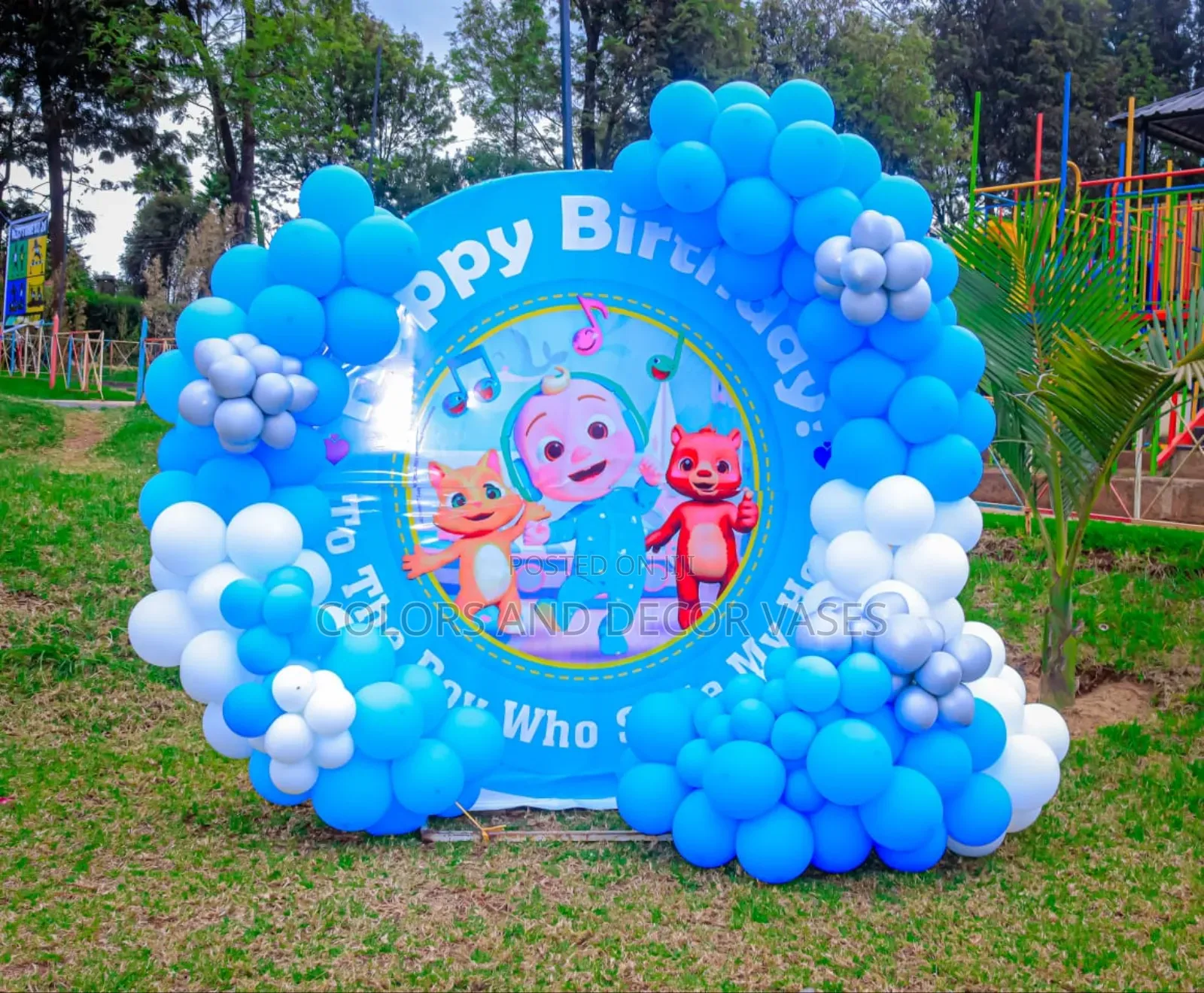 Blue Birthday Garland for 1-2years Kids