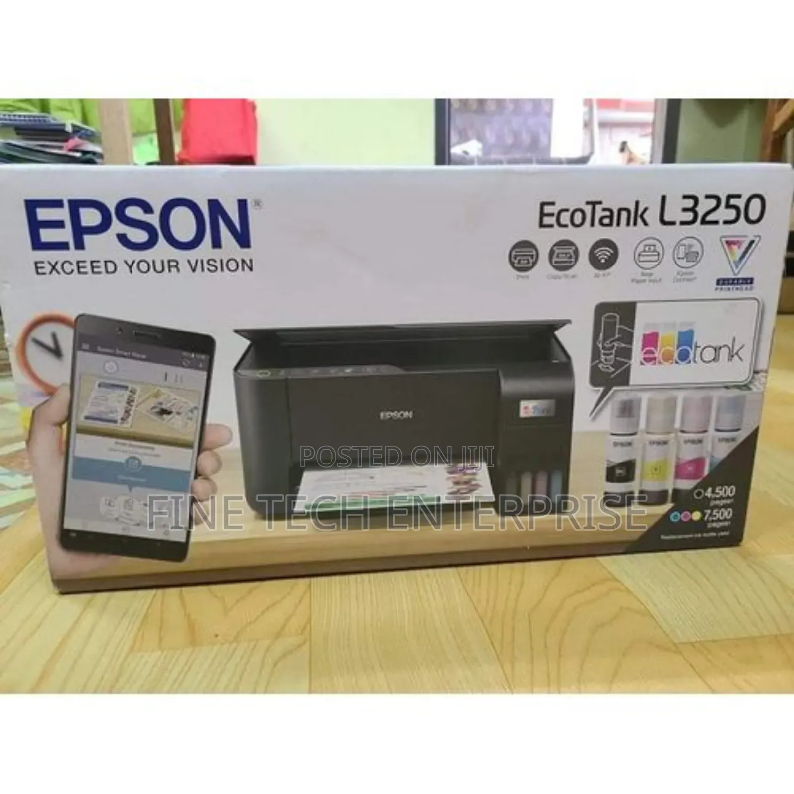 Epson Ecotank L3250 A4 Wifi Wireless All in One Ink Tank Printer