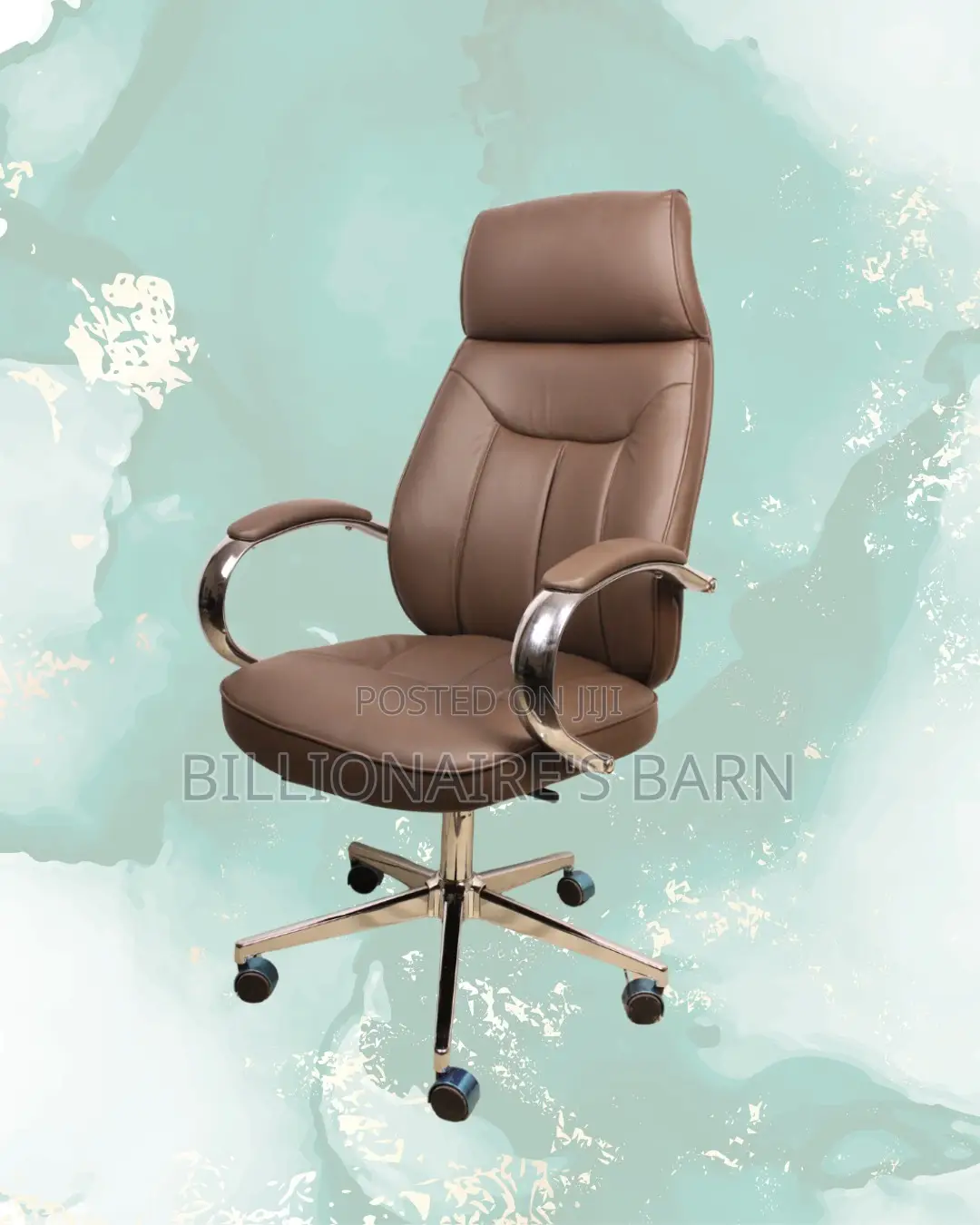 Brown Executive Leather Office Chair (Minimal) — Limited Stock