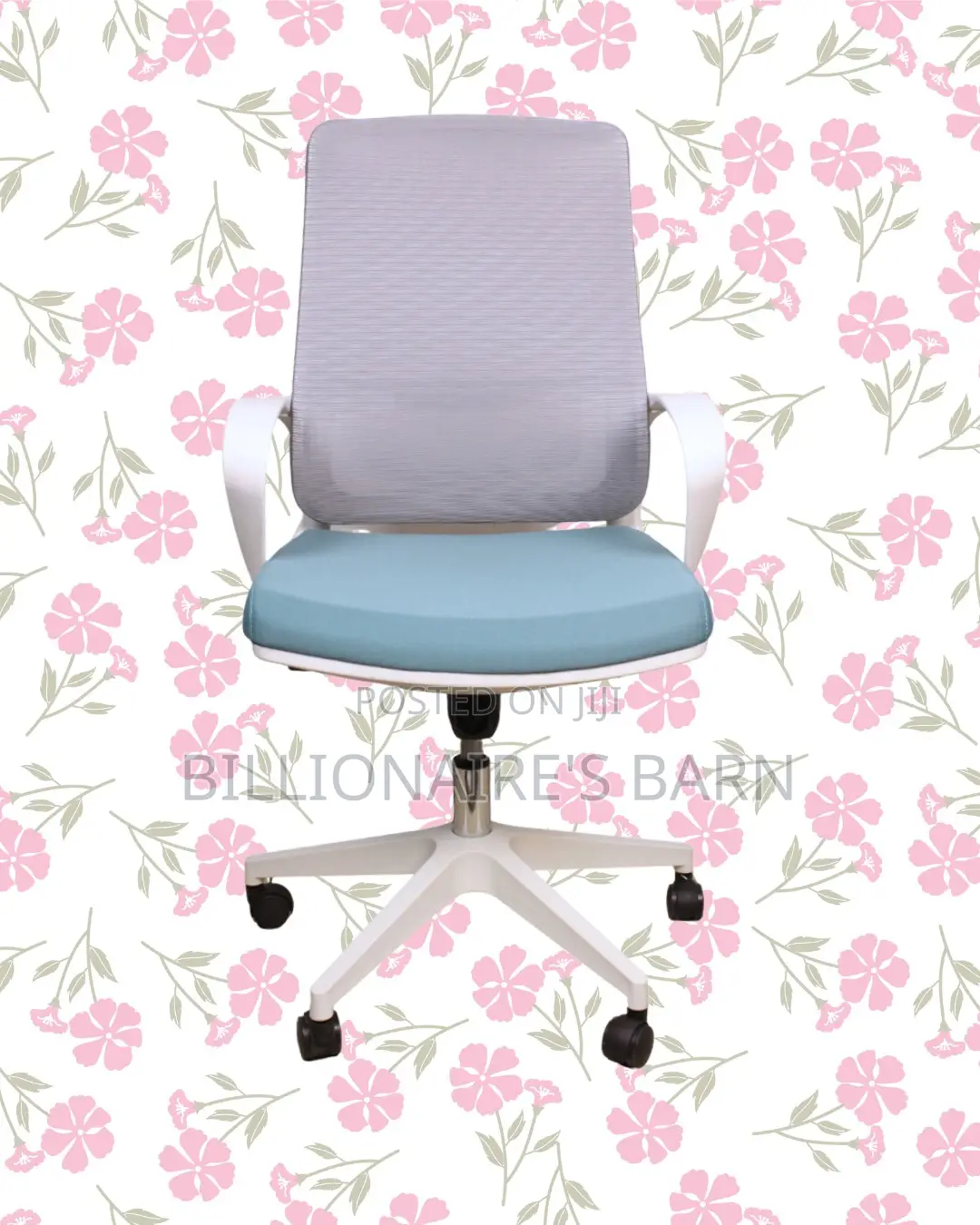 Quiet-Roll White Ergonomic Mesh Office Chair — Smooth-Rolling Mobility
