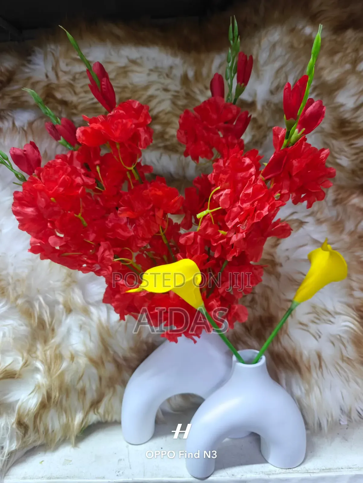 Artificial Flower With Vase – Home Office Decoration