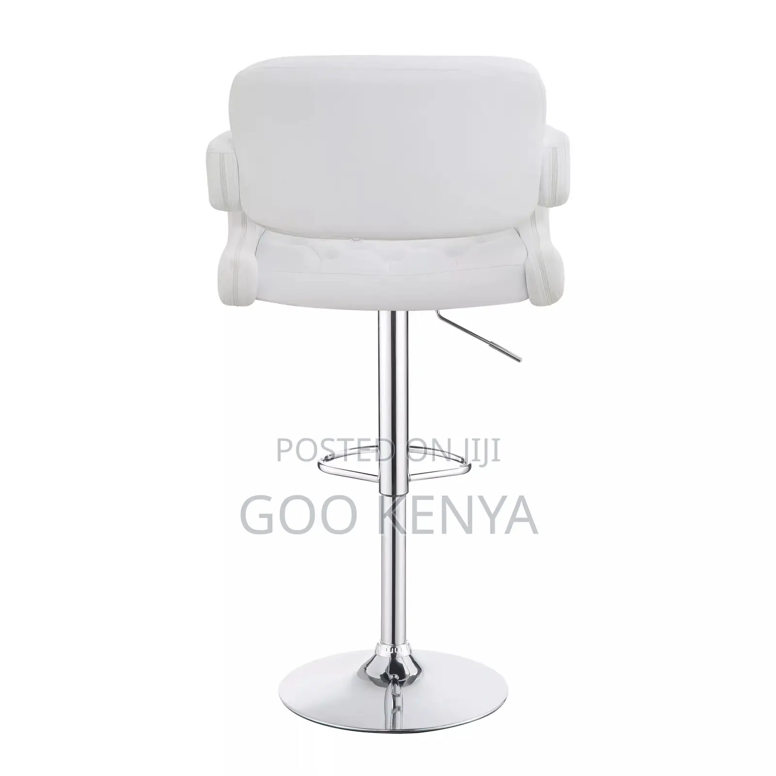 Bar Stool; Modern Swivel Bar Stool With Metallic Base and Leather Seat