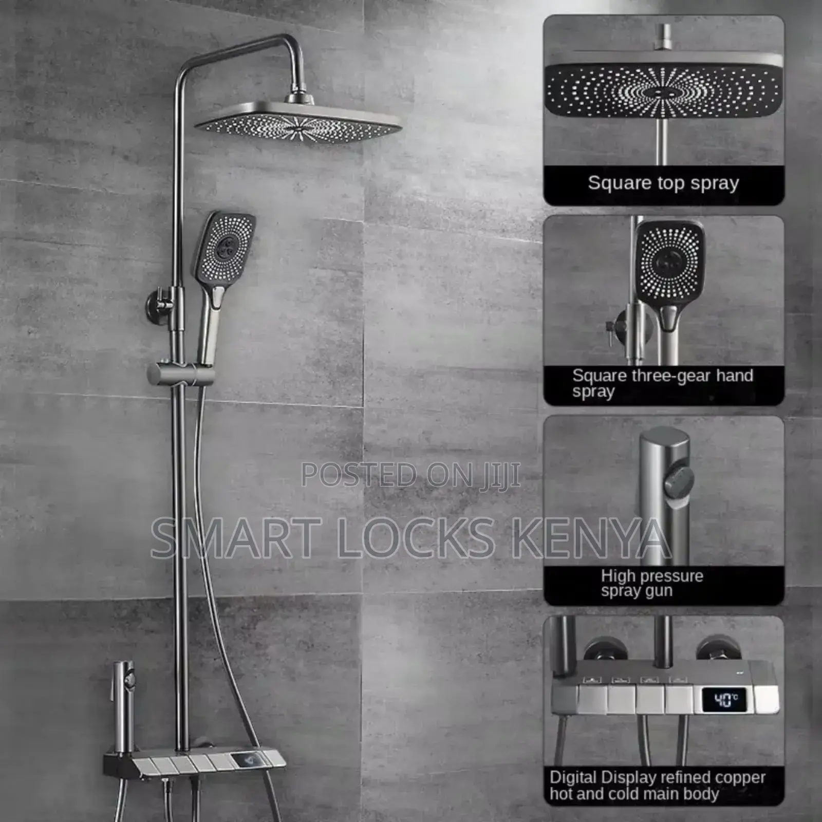 Digital Display Thermostatic Shower System