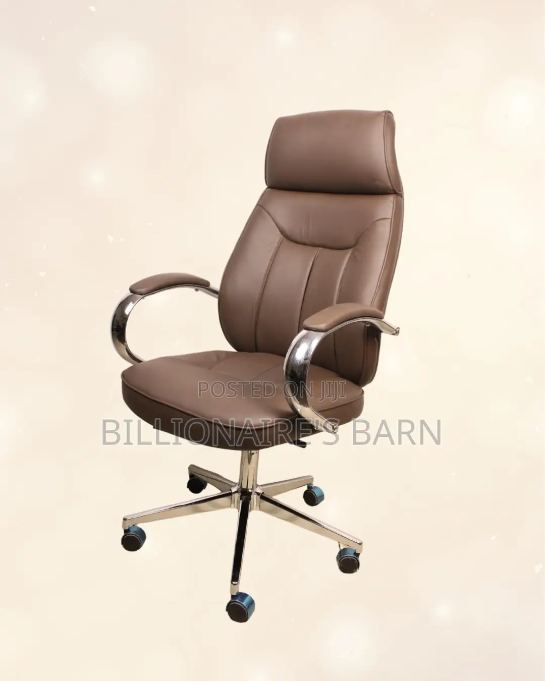 Brown Executive Leather Office Chair — High-Density Foam Seat #295