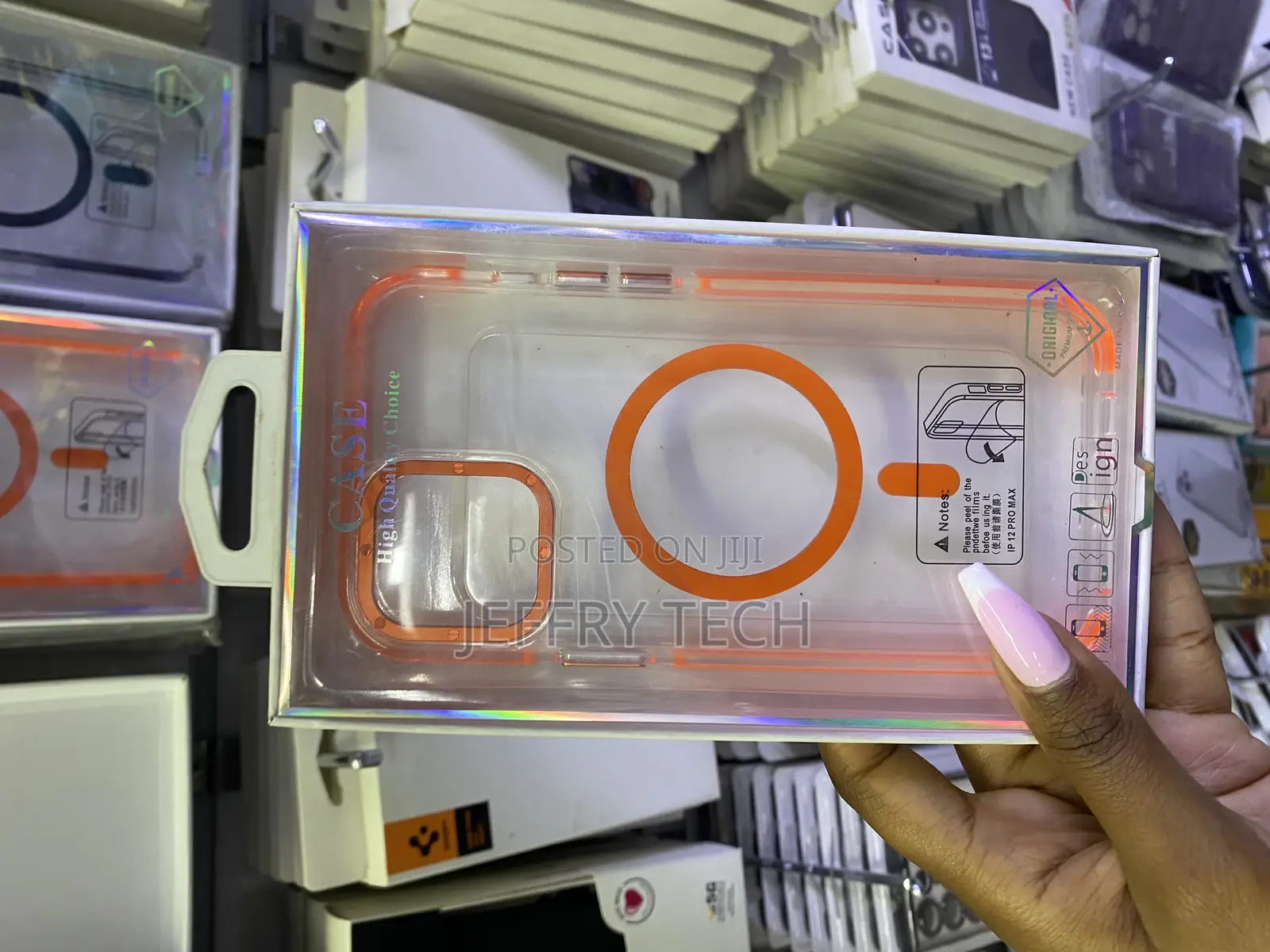Niyotily iPhone 12 Pro Max Orange Magsafe Clear Case