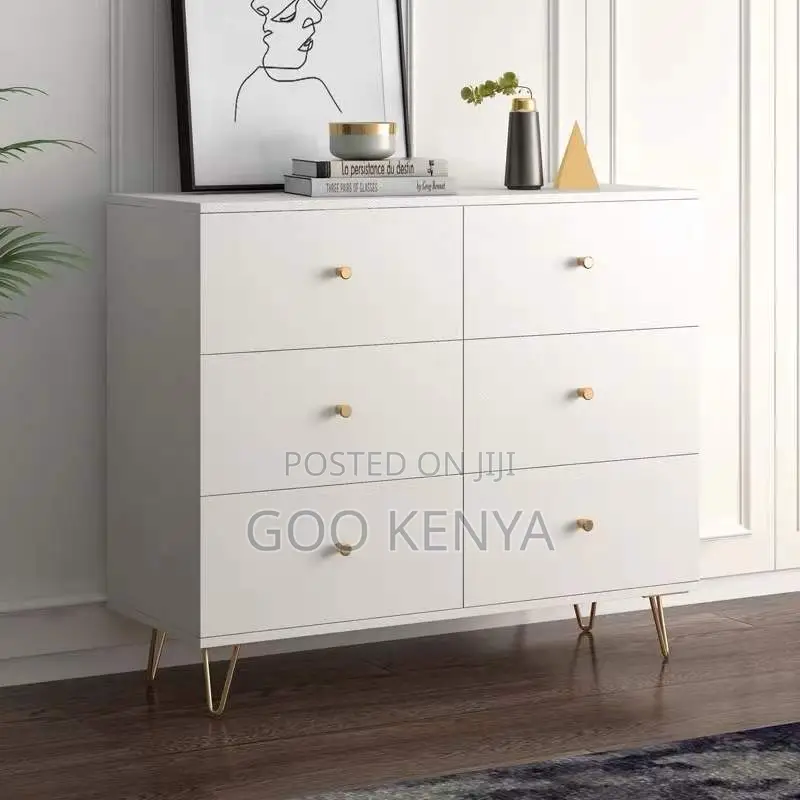 Home Cabinet; Wooden White Home Chest of Drawers