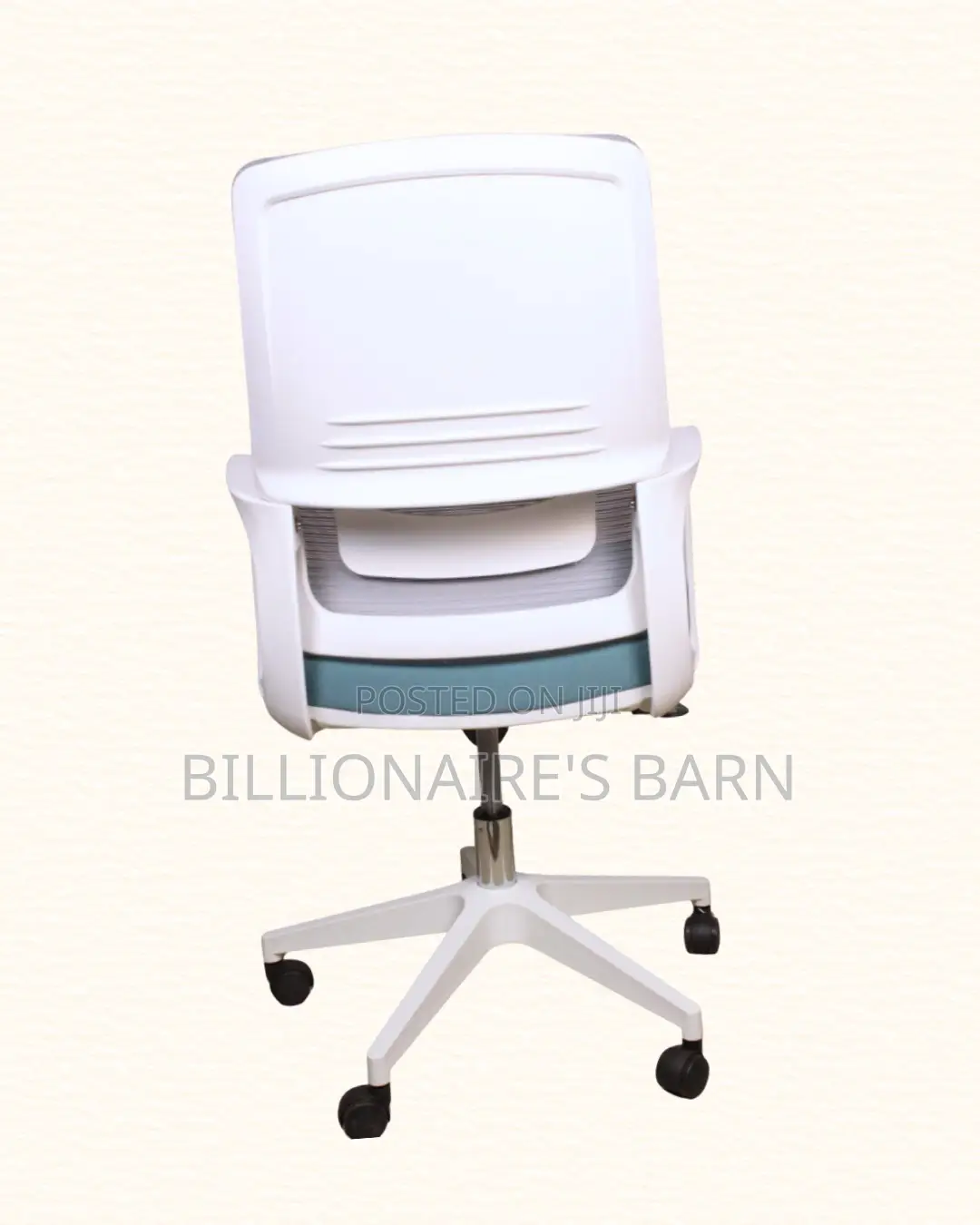 Durable White Ergonomic Mesh Office Chair | Swivel Base