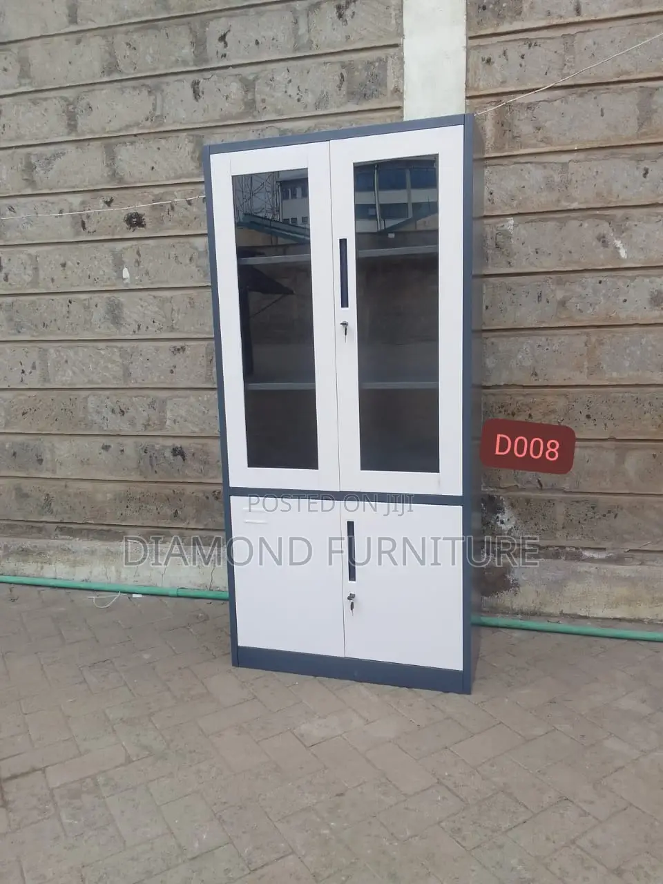 Office Furniture; Full Height 2-Door Swing Locking Filing Cabinet