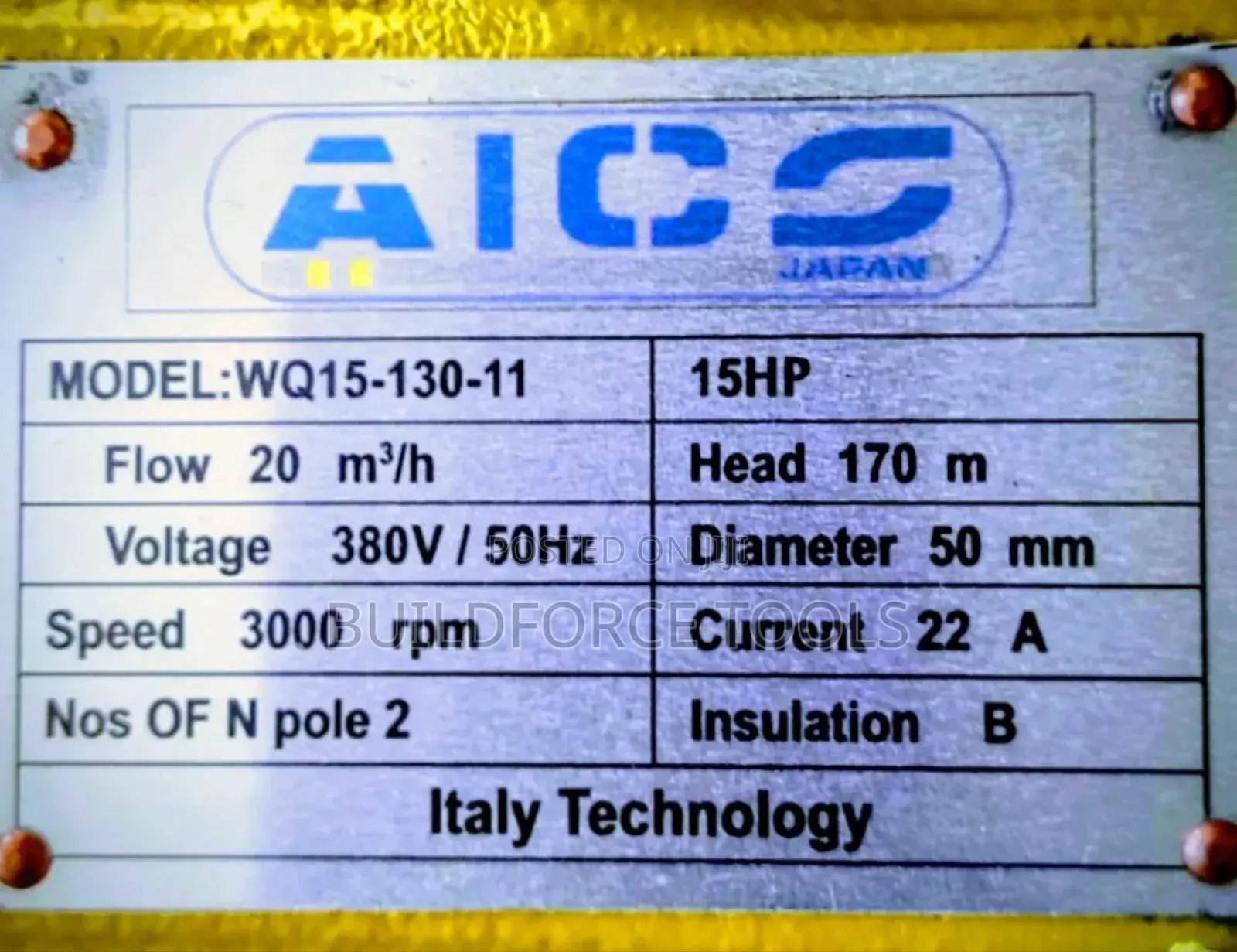 Aico Japan Sewage Submersible Pump 15 Hp