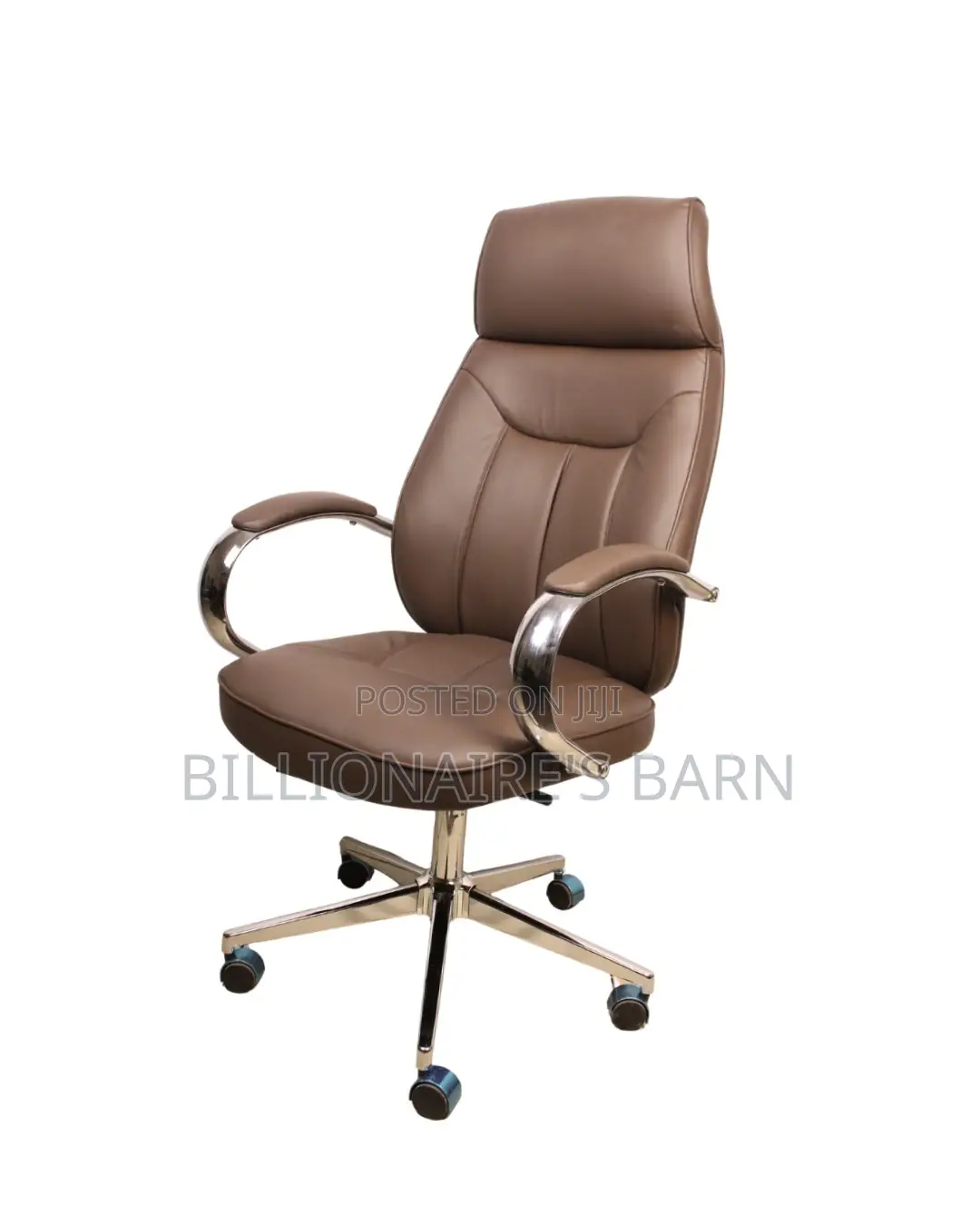 Brown Executive Leather Office Chair | Executive Nylon Castors