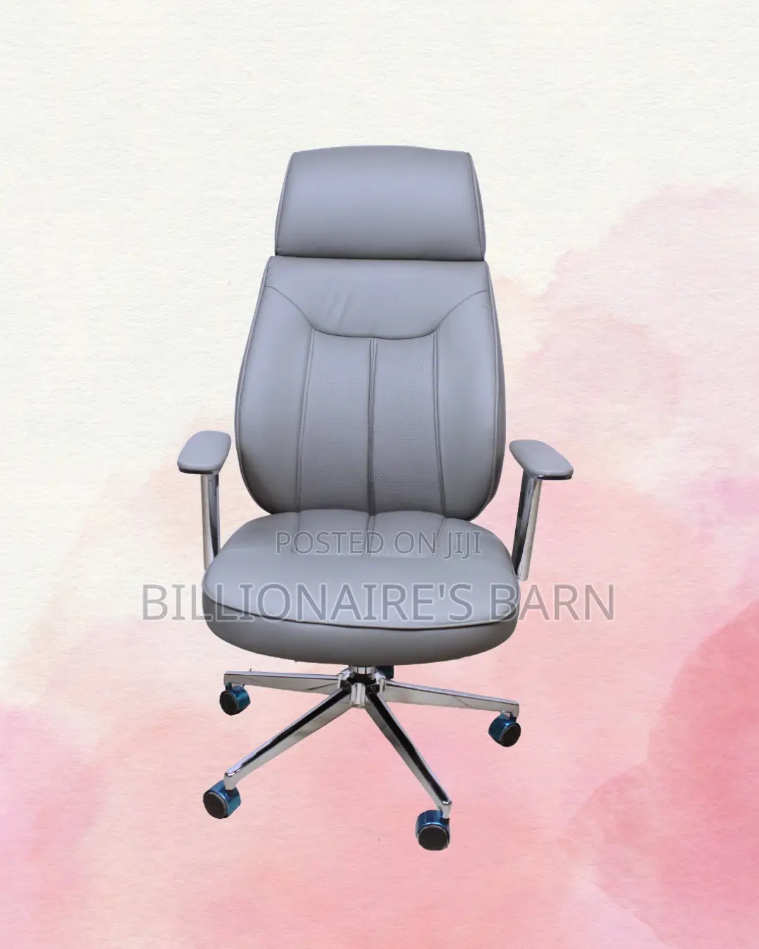 Grey Executive Leather Office Chair | Minimal Scratch-Resistant Finish