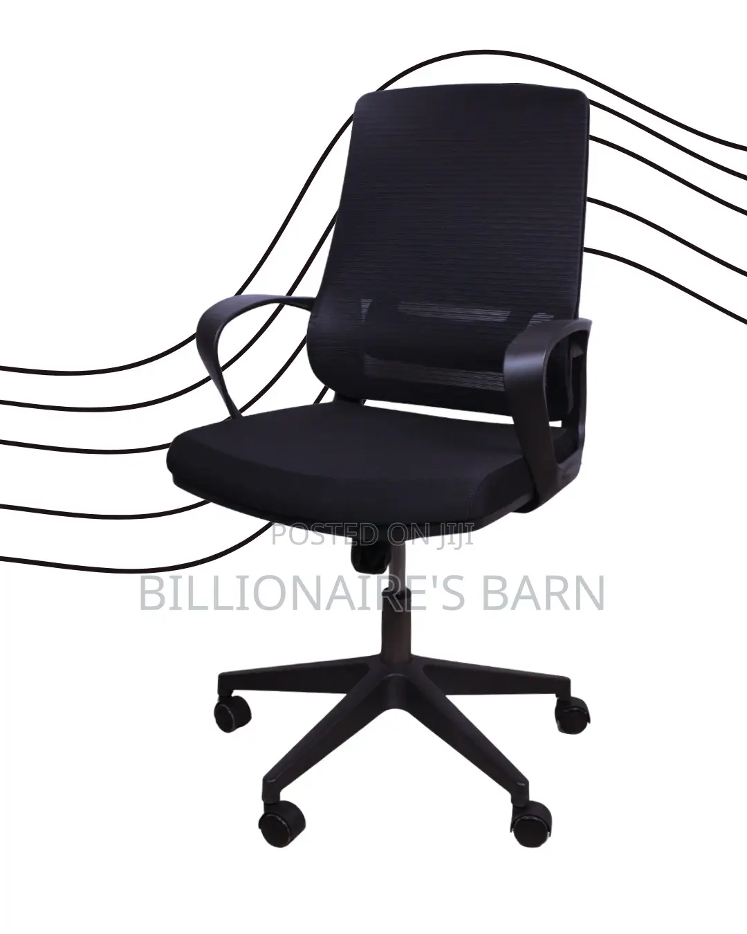 Executive Black Ergonomic Mesh Office Chair — Boosts Posture Focus
