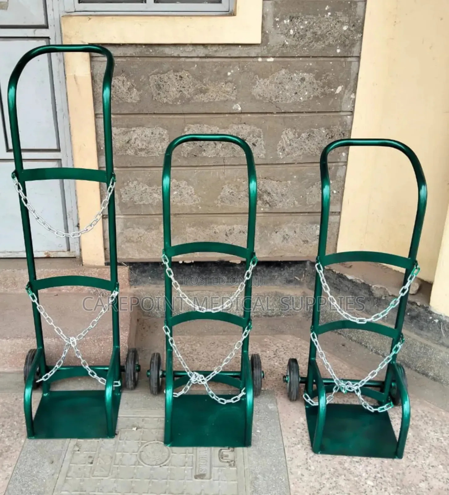 Small And Big Oxygen Cylinder Trolley.