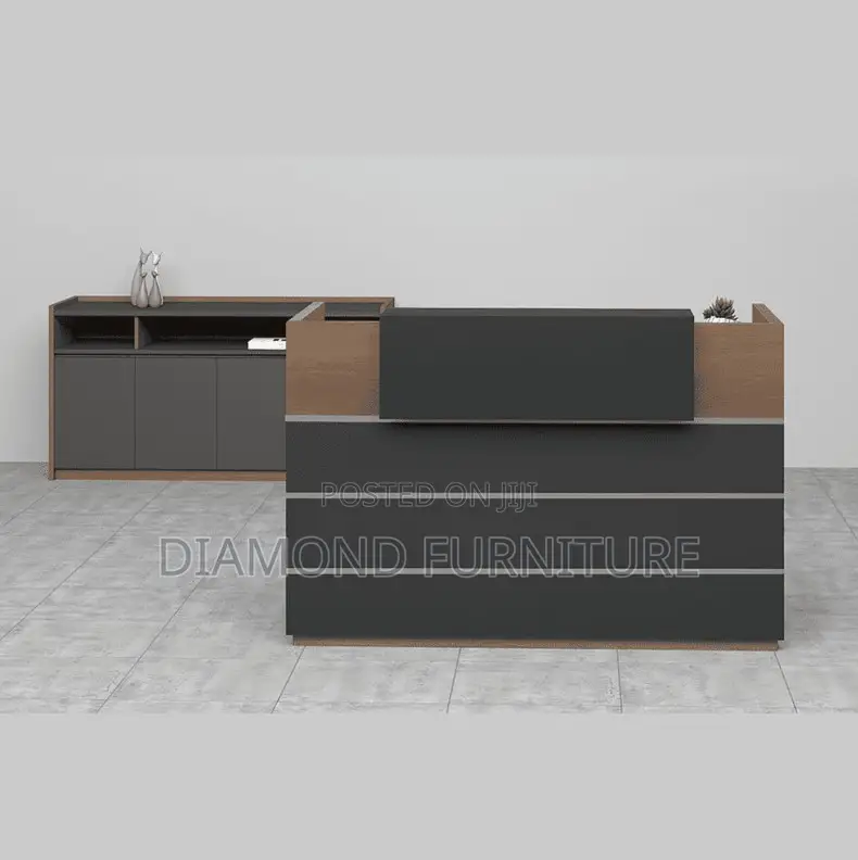 Office Furniture; Modern (160cm) Sleek Office Reception Counter Desk