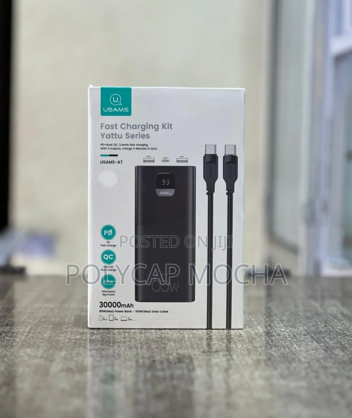 Usams-at 65w Fast Charging Kit 30000mah Laptop Power Bank
