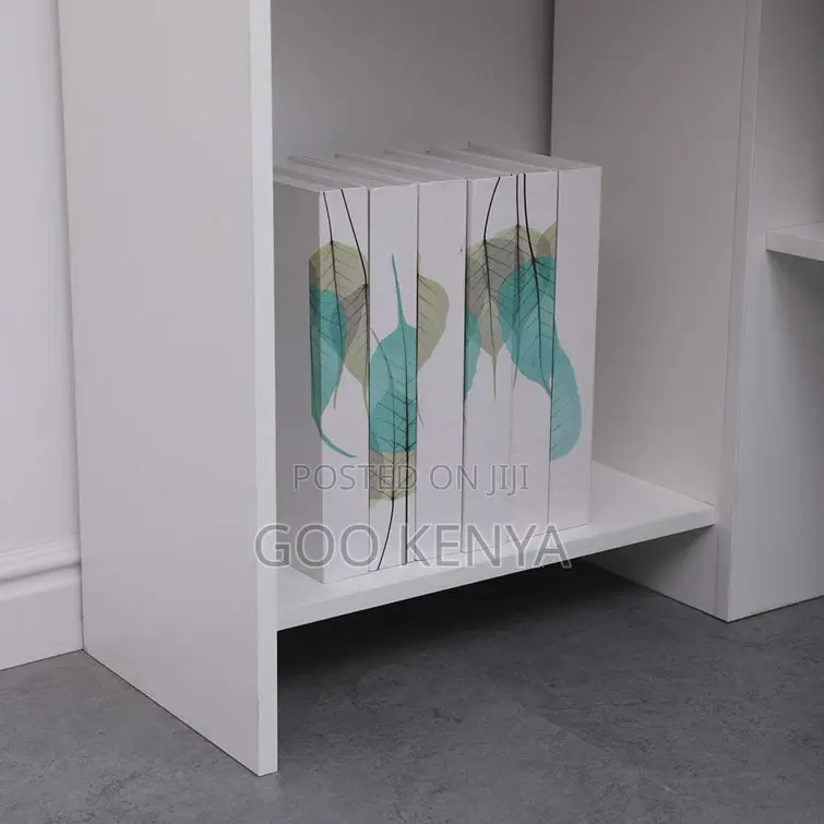 Home Office Desk; White Wooden Home Office Laptop Desk With Shelves