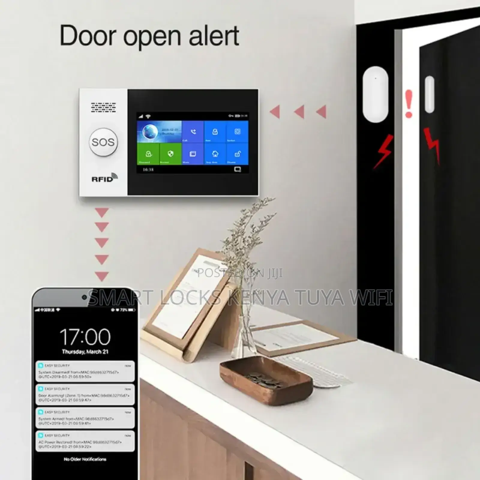 Tuya Alarm System 4.3 Inch Ips Screen Home Security Wifi