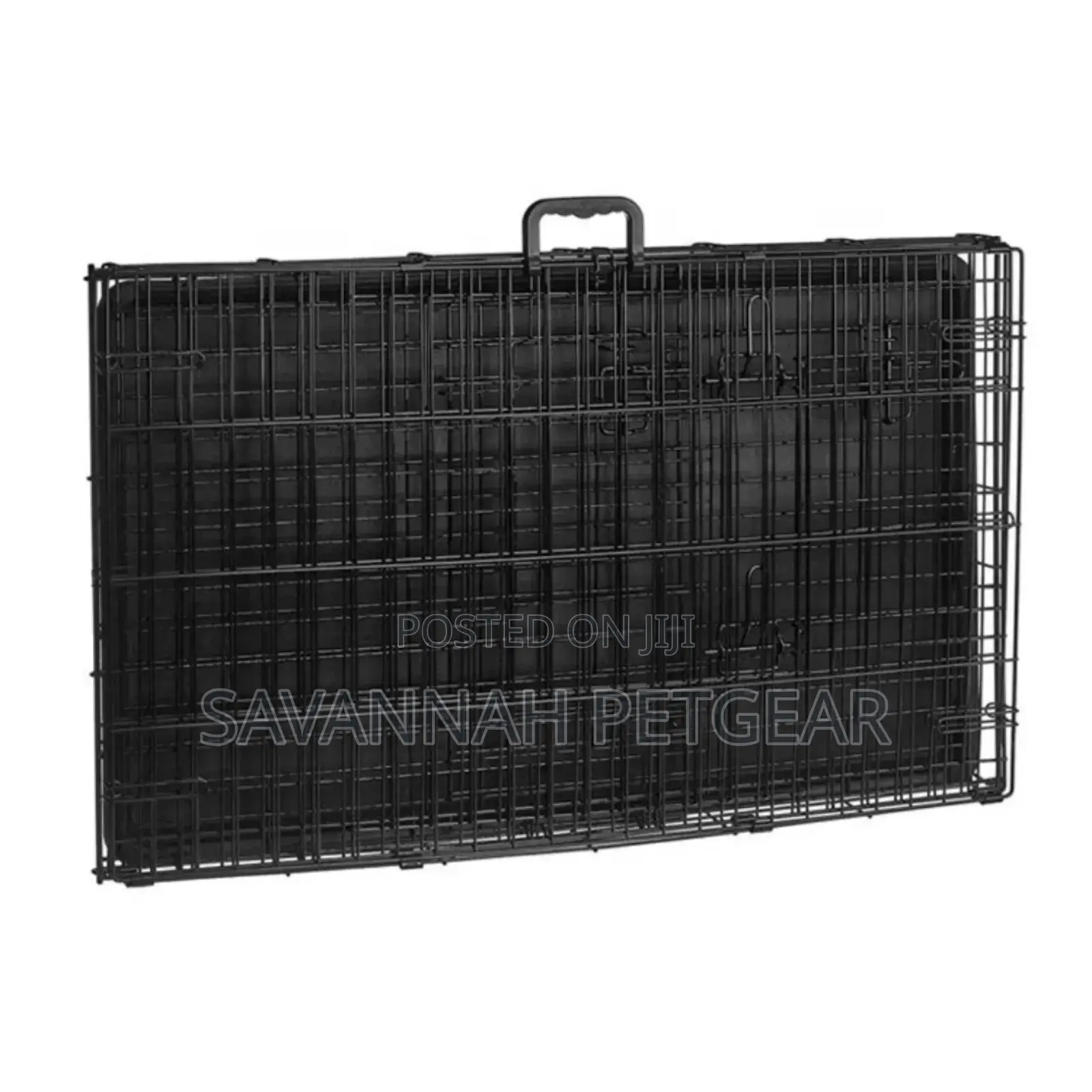 Double Door Folding Dog Cage Kennel With Tray - S, M, L Sizes