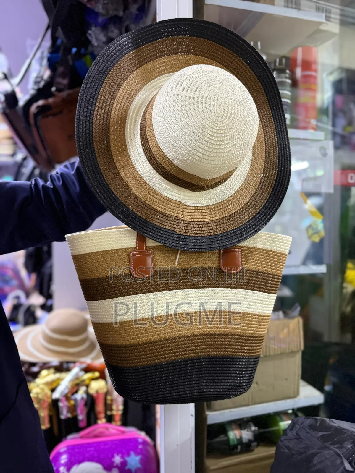 Straw Bag Beach Sun Shade Visor