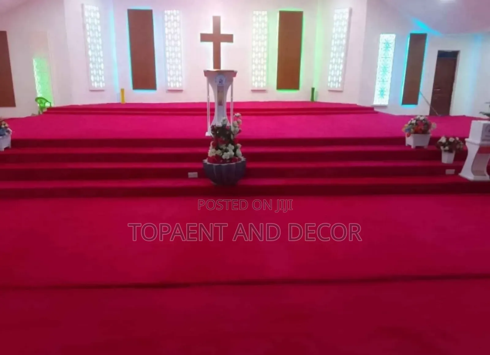 Elegant Long Lasting Church Pulpit Wall to Wall Carpet