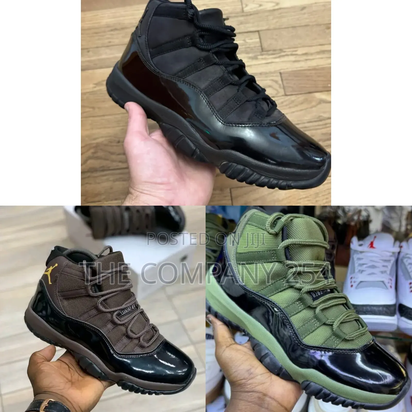 Casual Leather Unisex Leather Jordan 11 High Cut Sneakers Shoes