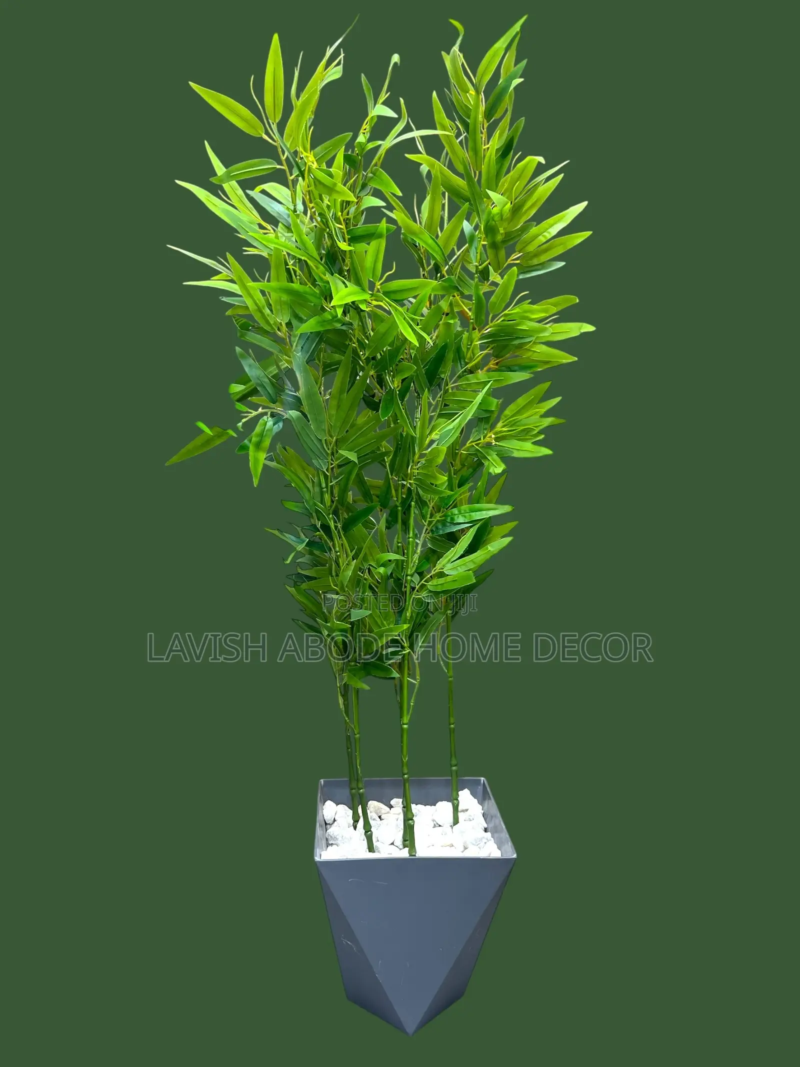 Elegant Artificial Bamboo Plant in a Gray Plant Pot