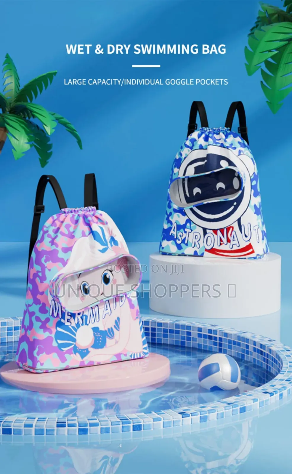 Cute Cartoon Drawstring Waterproof Swimming Bag/Gymbag*