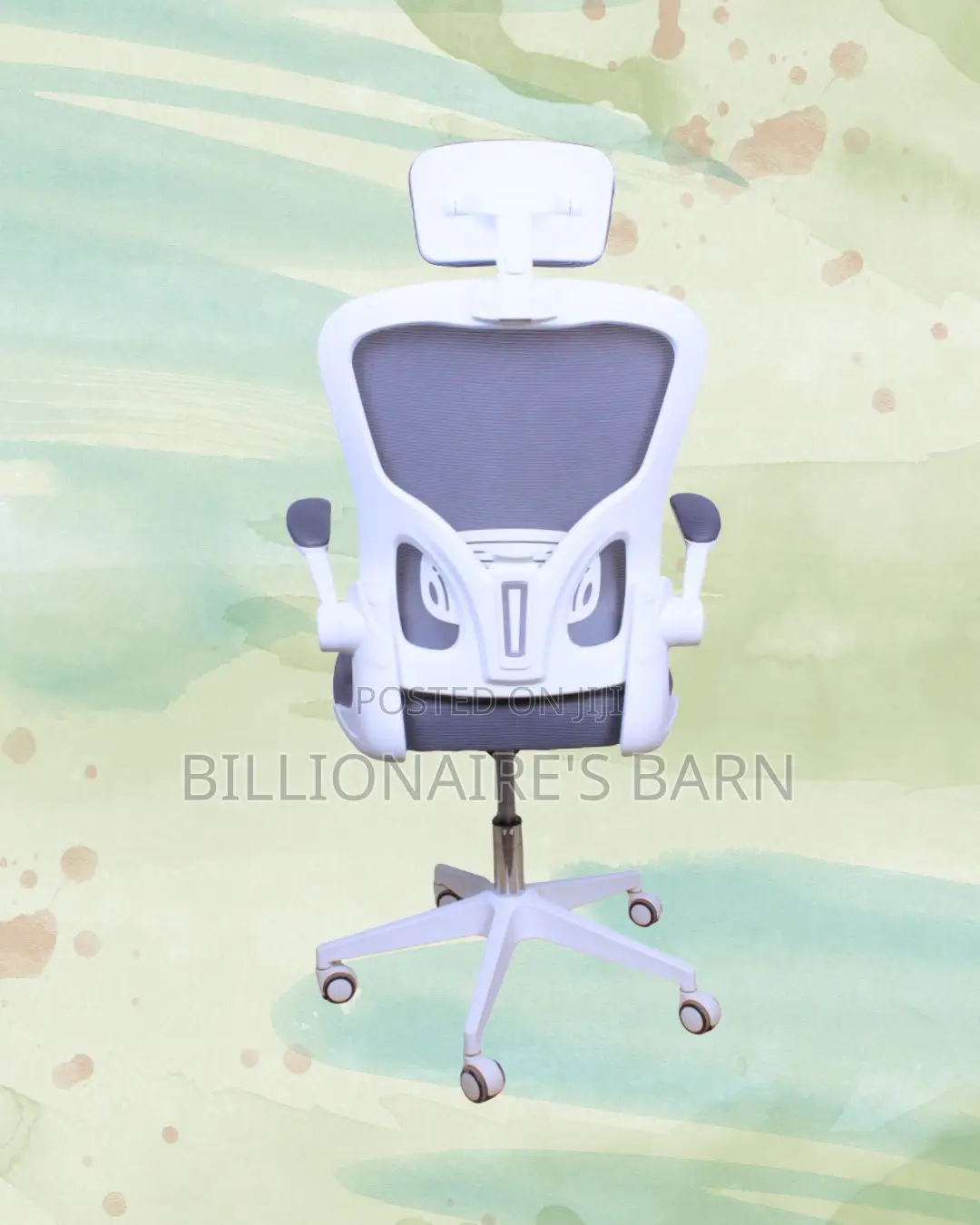 White Ergonomic Office Chair | Ergonomic Headrest Support