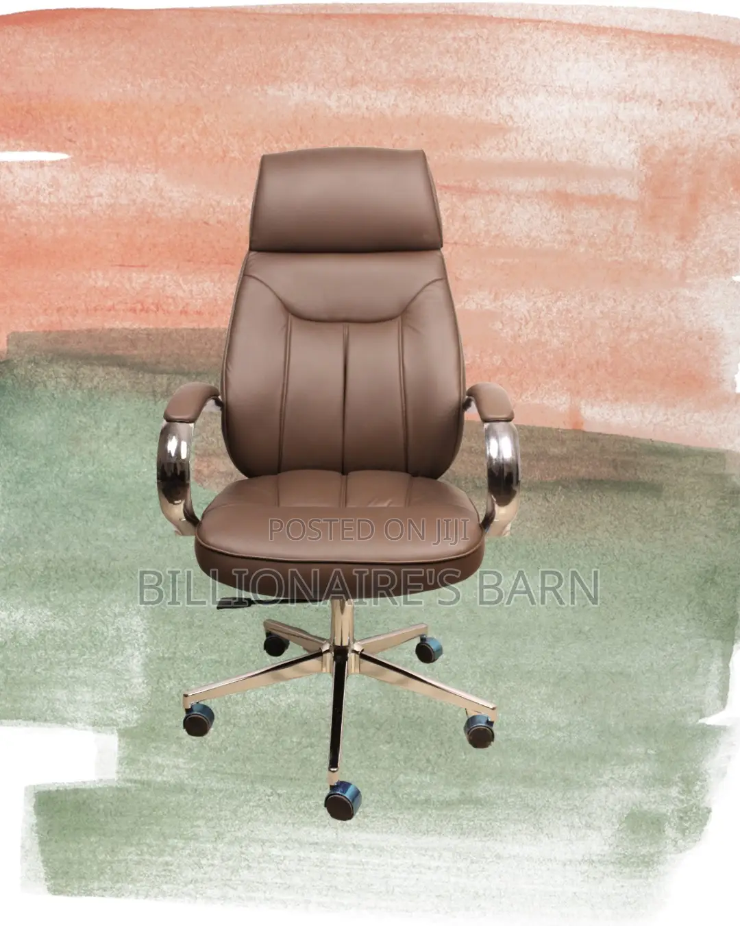 Brown Executive Leather Office Chair (Sleek) — Limited Stock