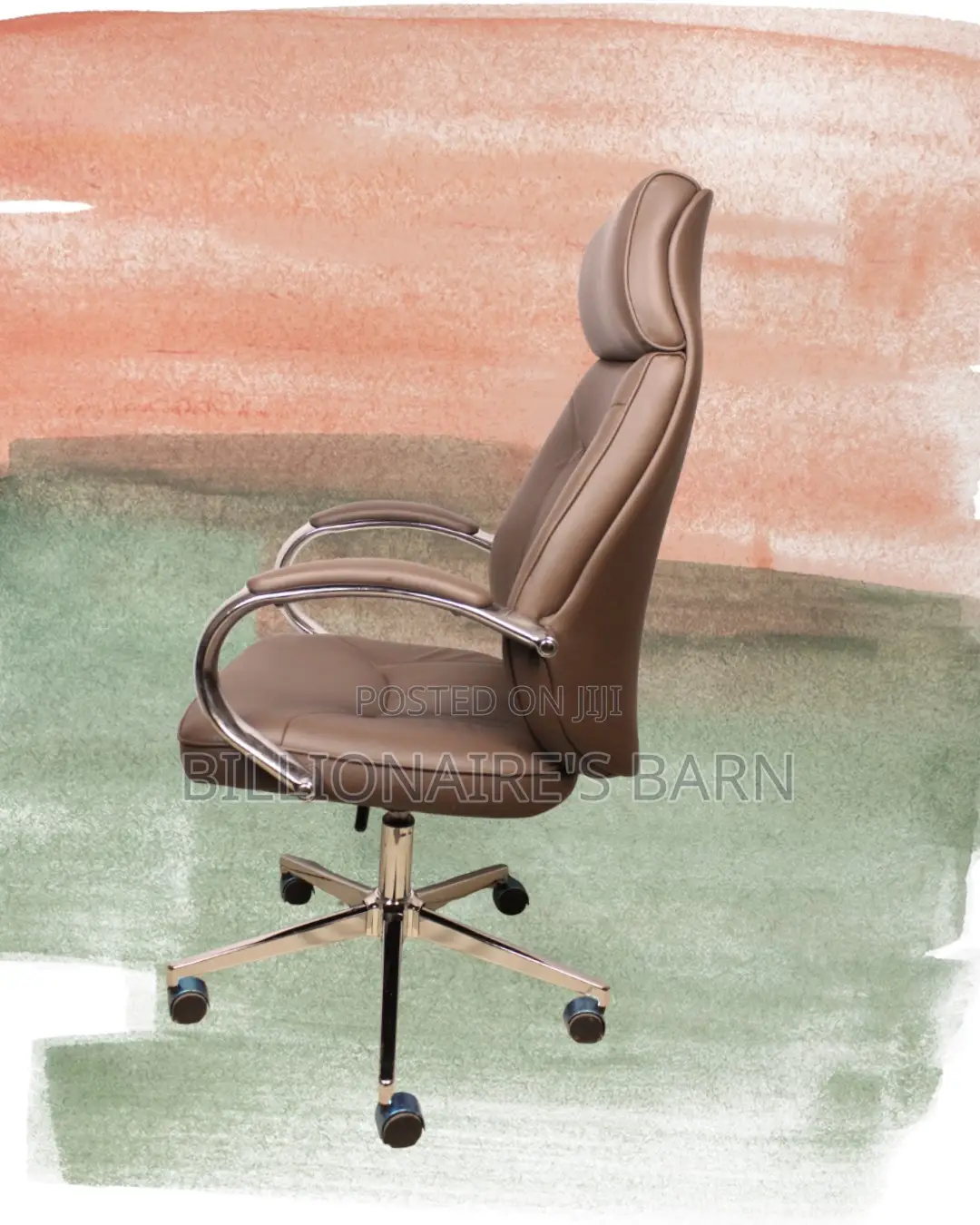 Brown Executive Leather Office Chair (Sleek) — Limited Stock