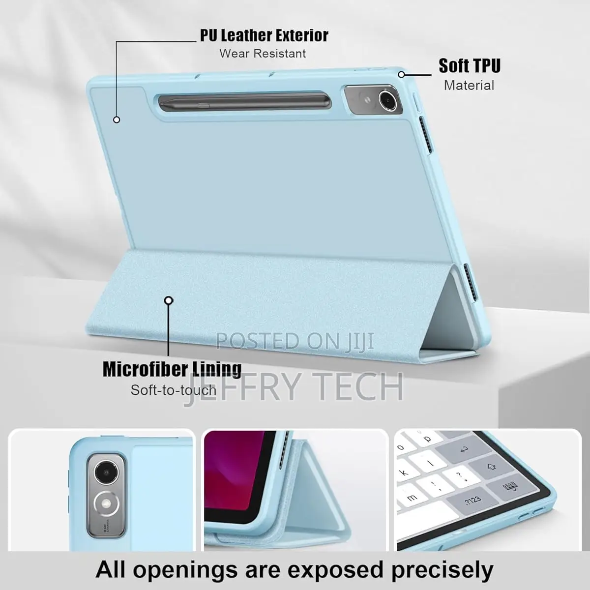 Uagua Case for Lenovo Tab Plus 2024 Multi-Angle Stand Smart Cover