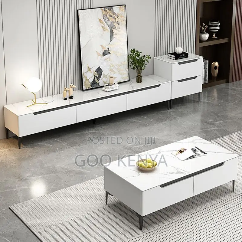Home Tv Set; Modern Wooden Tv Cabinet With Matching Coffee Table