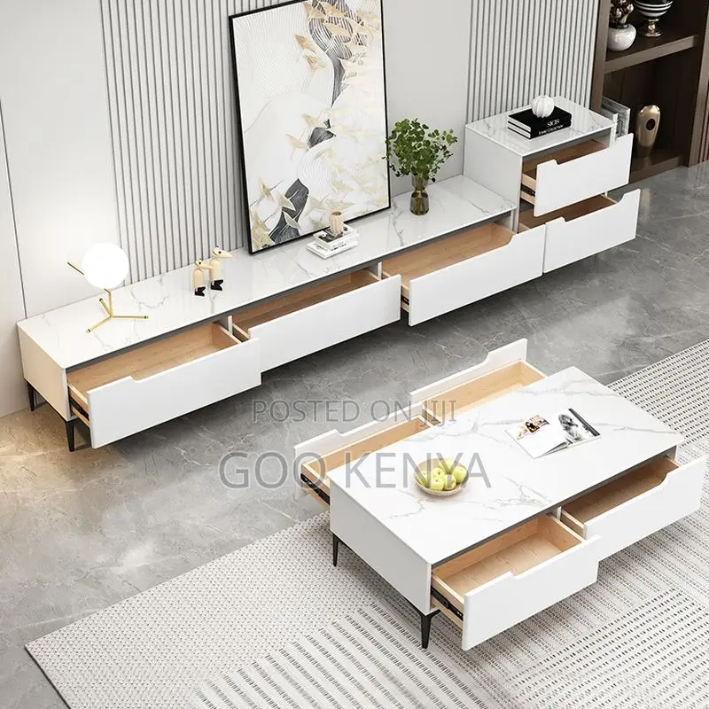 Home Tv Set; Modern Wooden Tv Cabinet With Matching Coffee Table
