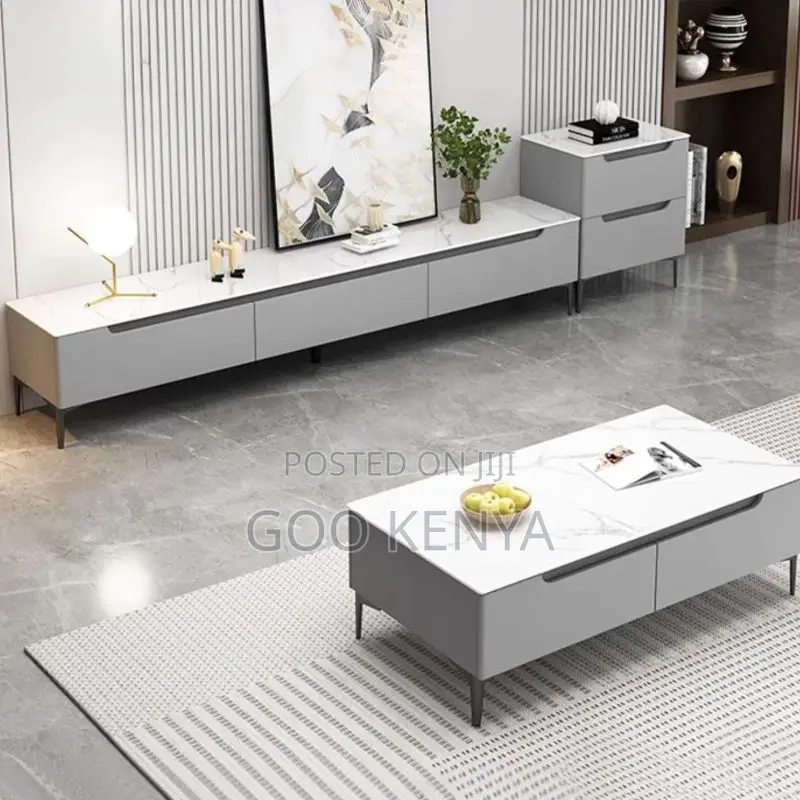 Home Tv Set; Modern Wooden Tv Cabinet With Matching Coffee Table