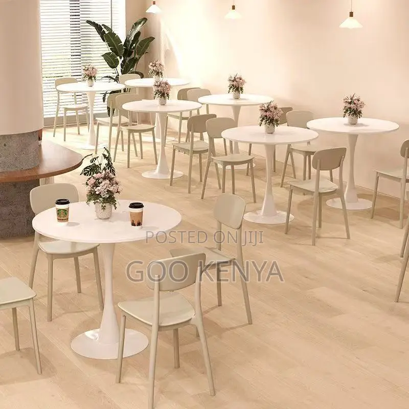 Coffee Table; Elegant White Round Coffee Table for Living/Dining Room