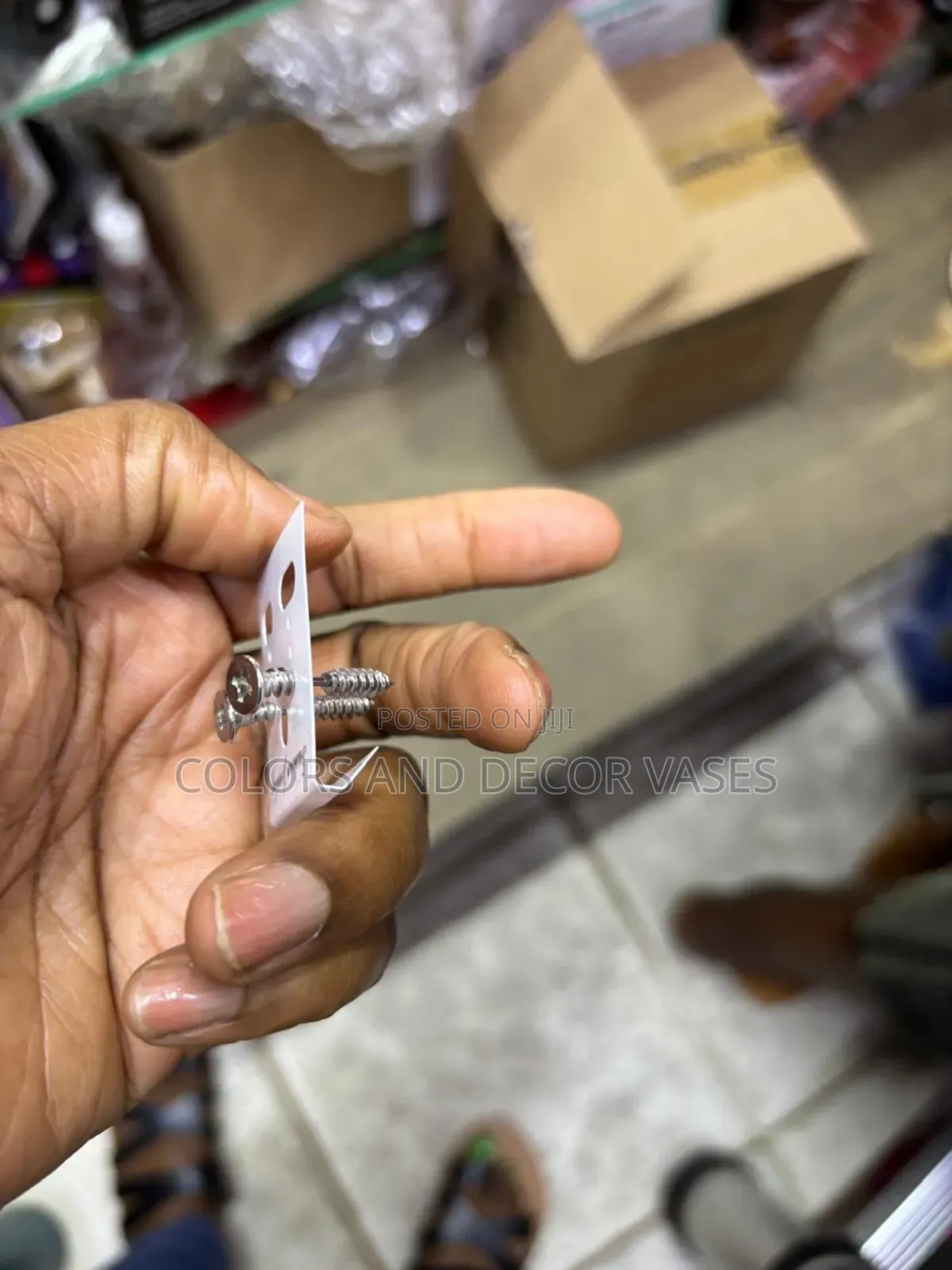 Men Earings Silver and Black