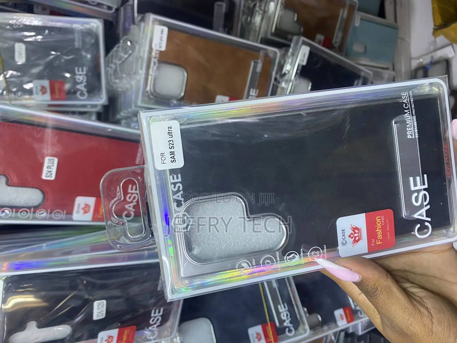 Qwerty Samsung Galaxy S23 Ultra Leather Case Built-in Invisible Stand