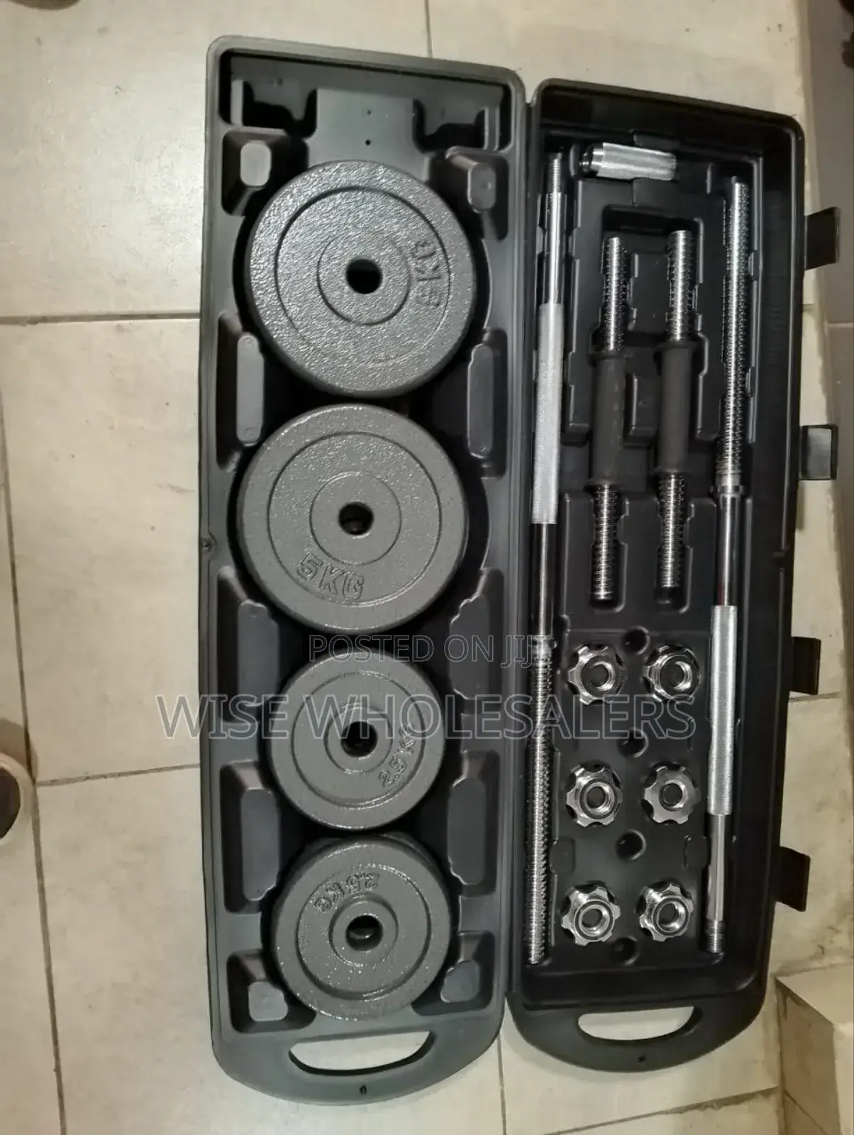 Adjustable 50kgs Dumbbell To Barbell Set With Carry Case