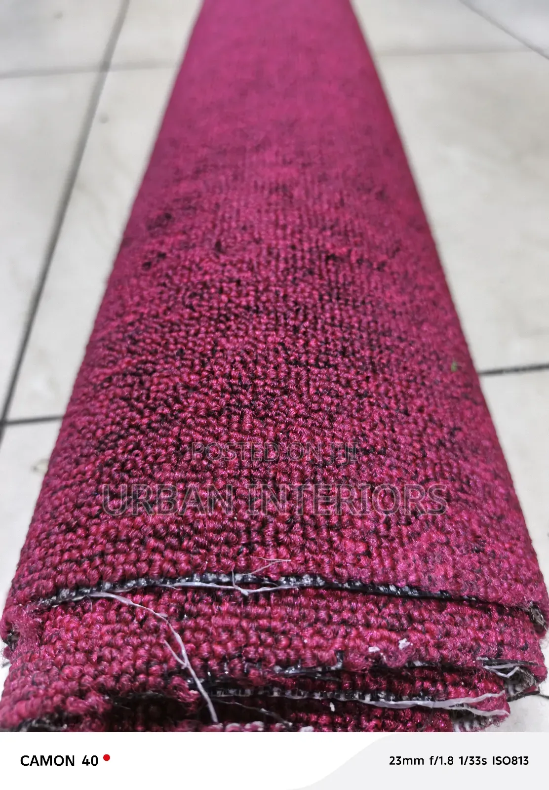 Brown Maroon Wall to Wall Carpet