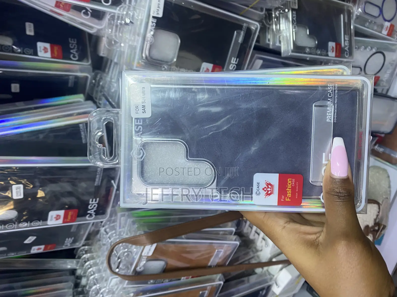 Grewty Samsung Galaxy S24 Ultra Case Leather With Invisible Stand