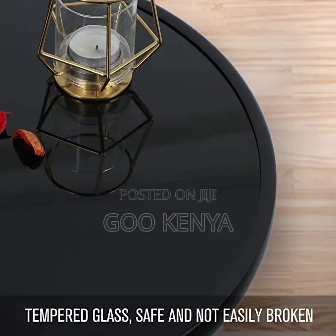 Coffee Table; Modern Folding Black Coffee Table With a Glass Top