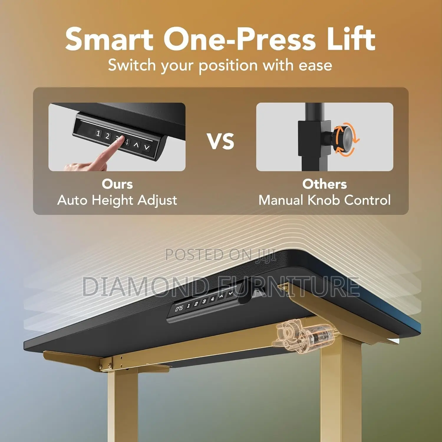Office Furniture;Modern (1800mm) Electric Standing Desk-Height Control