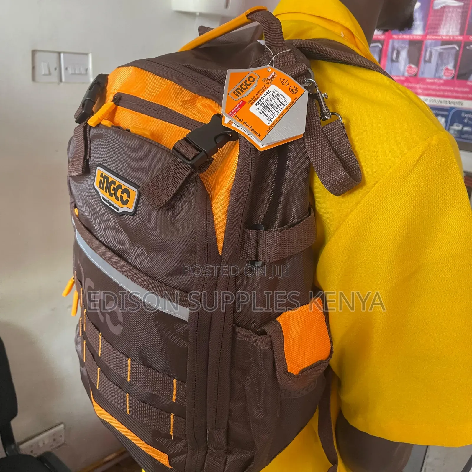 Ingco Tool Backpack Tools Storage Tool Bag Bagpack Rigid Frame Pockets