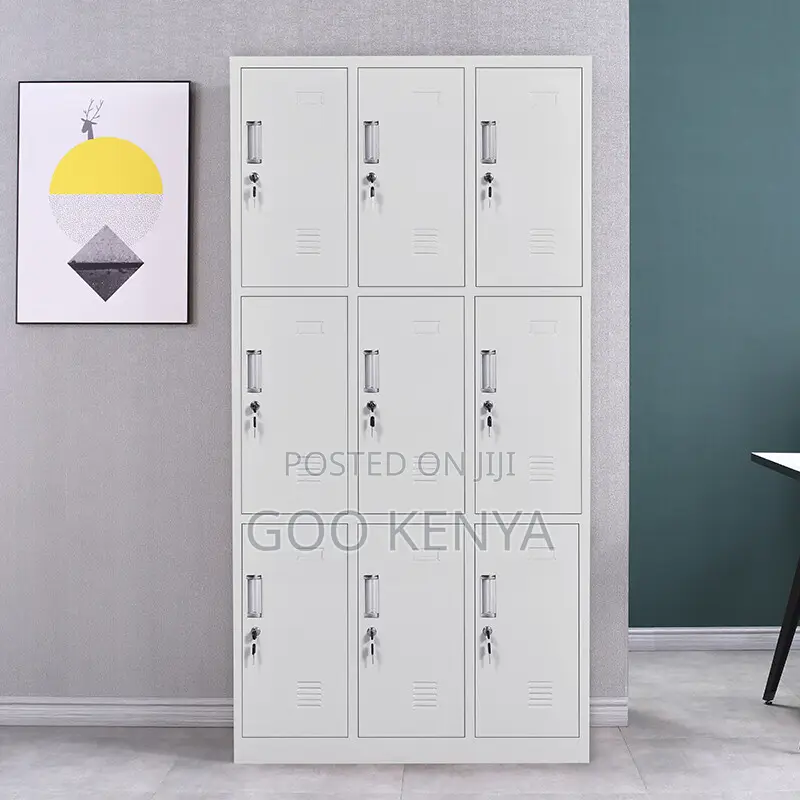 Office Cabinet; 9-Door Steel Office Storage Cabinet