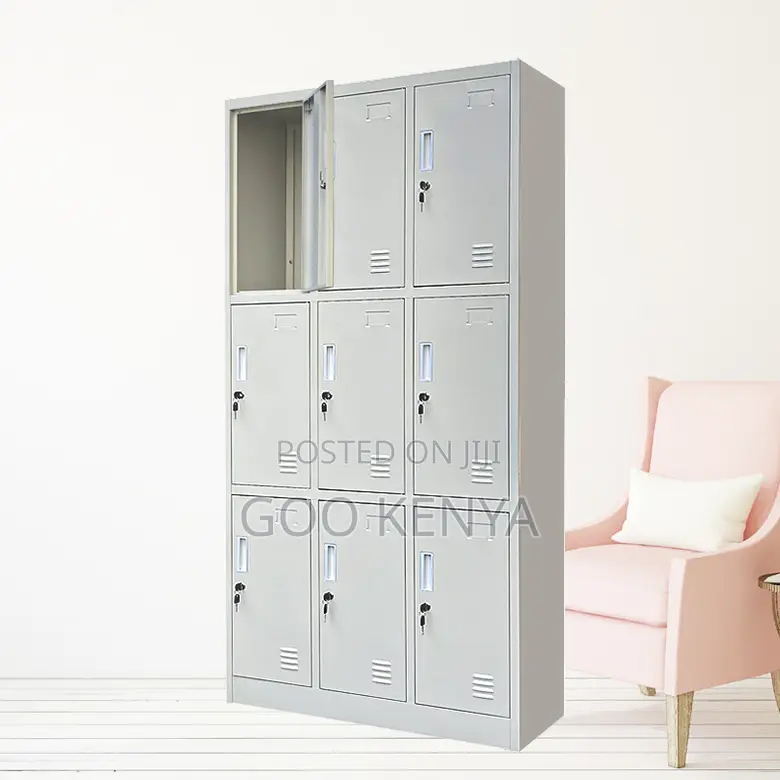 Office Cabinet; 9-Door Steel Office Storage Cabinet