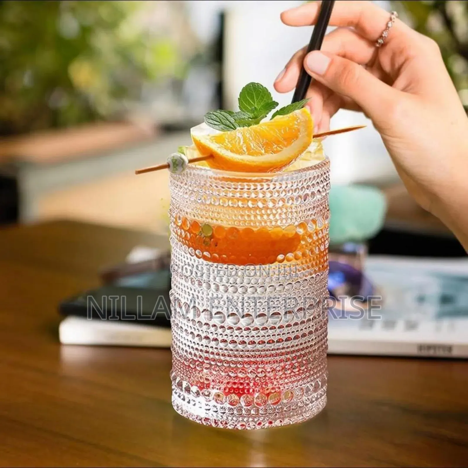 High Borosilicate Embossed Water/Juice Glasses 450ml