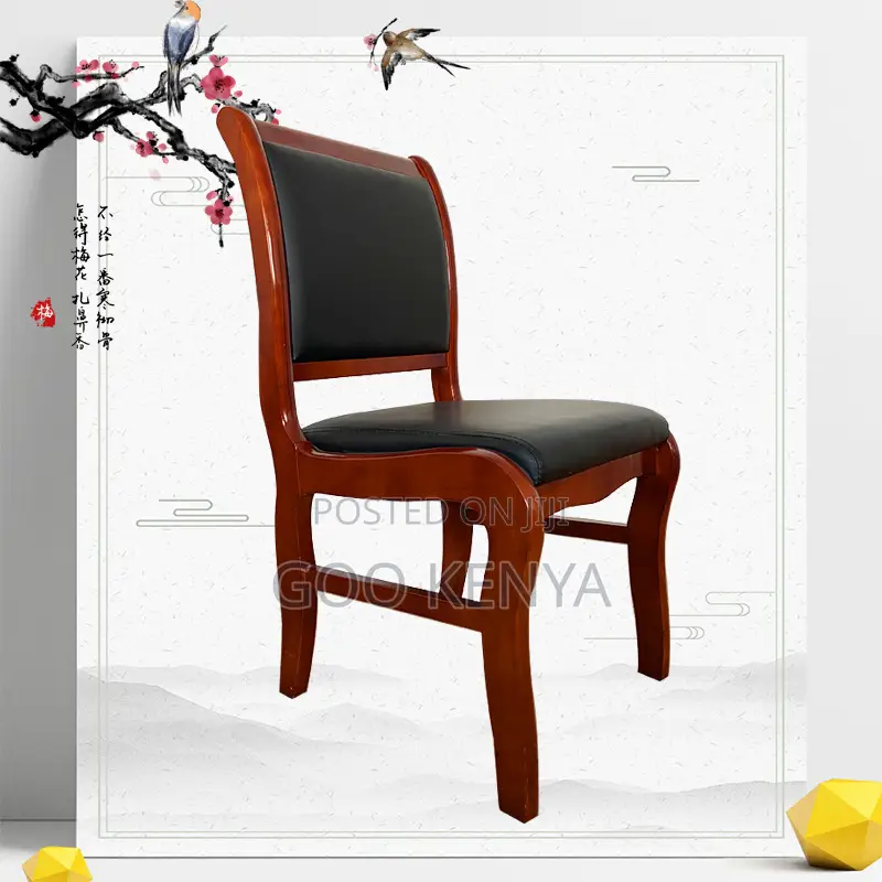 Office Chair; Black Leather Armless Office Chair