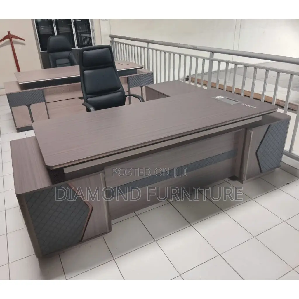 Office Furniture; 2.4m Premium Executive Office Desk With Side Storage