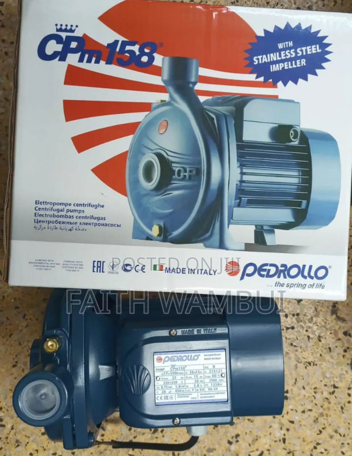 Quality 1hp Pedrollo Water Pump/Pedrollo Water Pump